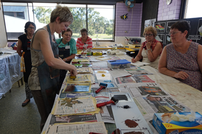 Sandra Pearce printing workshop